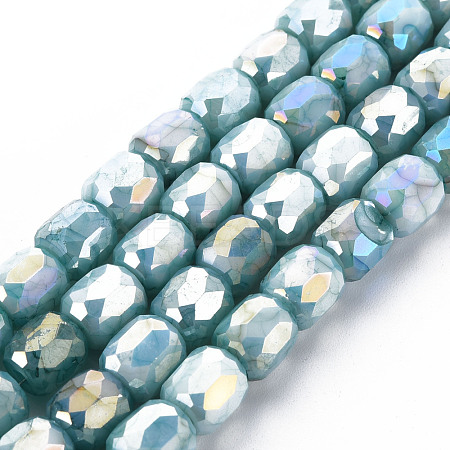 Opaque Baking Paint Glass Beads Strands EGLA-N006-008-B05-1