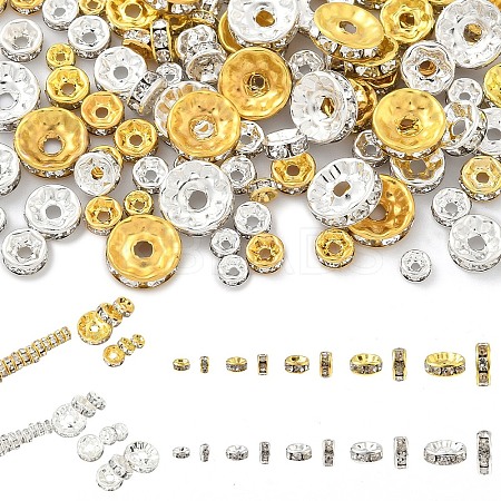 100Pcs 10 Styles Brass Rhinestone Beads RB-YW0001-17-1