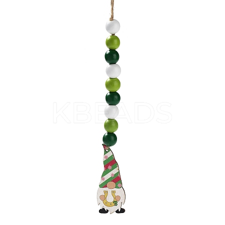 Saint Patrick's Day Wood Gnome Pendant Decoration LS-HJEW-G023-01A-1