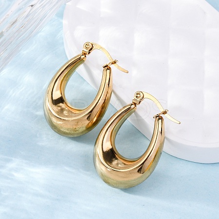 Ion Plating(IP)  304 Stainless Steel Hoop Earrings X-EJEW-A059-03G-1