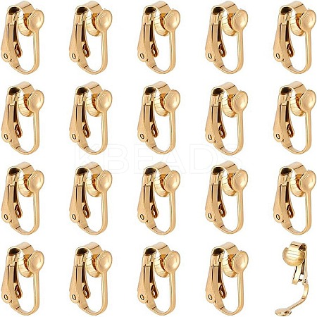 20Pcs Ion Plating(IP) 304 Stainless Steel Clip-on Earring Findings STAS-AR0002-53G-1