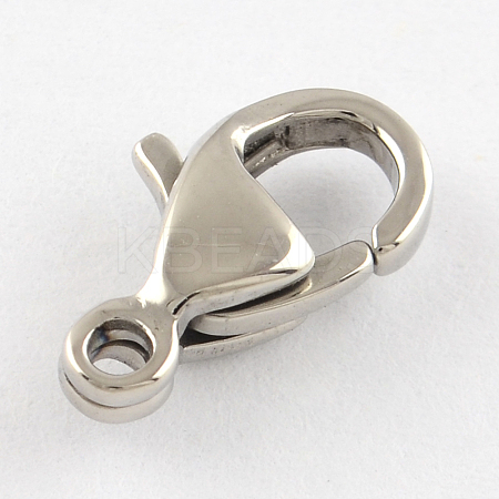 Tarnish Resistant Polished 304 Stainless Steel Lobster Claw Clasps STAS-R072-42A-1