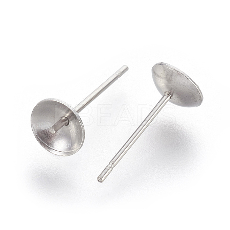 Non-Tarnish Stainless Steel Stud Earring Findings LS-STAS-F186-02P-6mm-1
