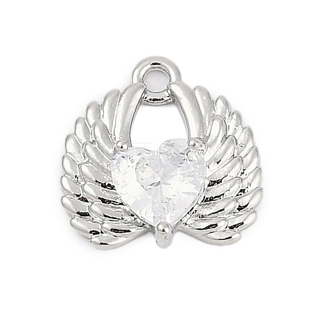 Brass Micro Pave Cubic Zirconia Charms LS-ZIRC-P122-01B-P01-1