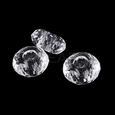 Transparent Glass European Beads GPDL-Q024-14mm-A11-1