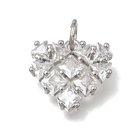 Brass Pave Cubic Zirconia Charms CU-CBAEEA8-13A-P-1