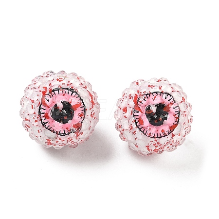 Round Resin Rhinestone Beads OACR-Z035-01B-1