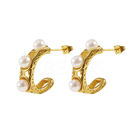 304 Stainless Steel Ring Stud Earrings FP4530-1-1