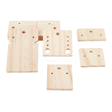 20Pcs 5 Styles Wooden Earring Organizer Boards EDIS-NB0001-07-1