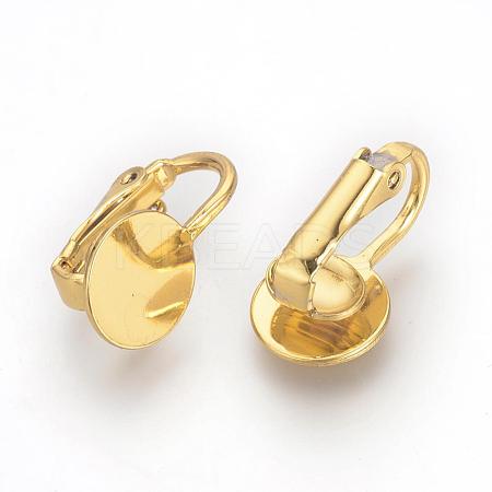 Iron Clip-on Earring Settings KK-R071-05G-1