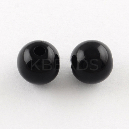 Round Opaque Acrylic Beads SACR-R865-8mm-01-1