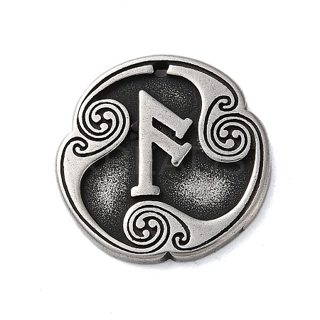 Rune Letters Alloy Pendants PALLOY-S193-01AS-04-1