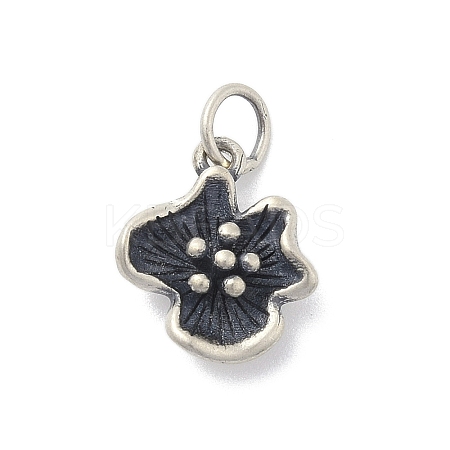 925 Sterling Silver Flower Charms with Jump Rings and 925 Stamp STER-M021-02AS-03-1