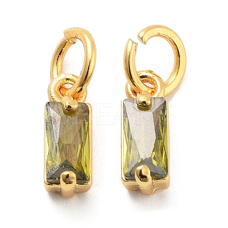 Brass Micro Pave Cubic Zirconia Charms ZIRC-F111-03G-09-1
