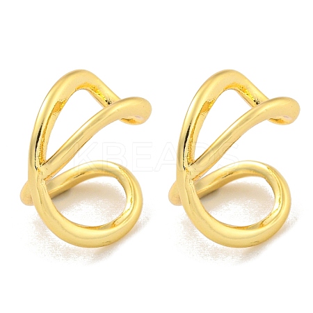 Rack Plating Brass Cuff Earrings for Women EJEW-C098-01G-1