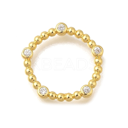 Rack Plating Brass Clear Cubic Zirconia Linking Rings KK-I716-26G-01-1