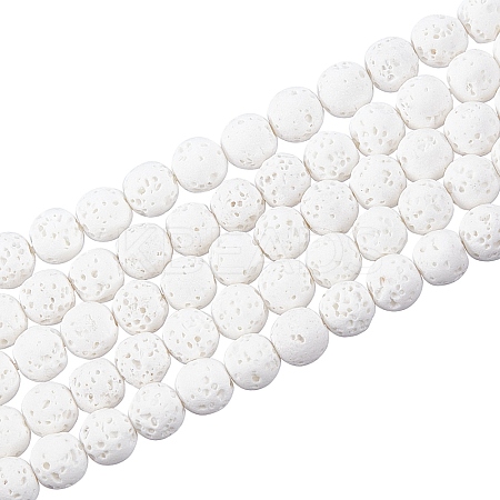 Synthetic Lava Rock Beads Strands G-S247-6mm-08-1-1
