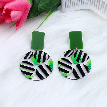 Acrylic Stud Earrings FS-WGE927B-12-1