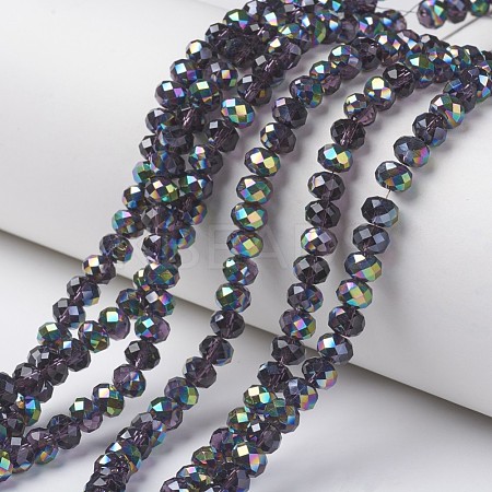 Electroplate Transparent Glass Beads Strands EGLA-A034-T4mm-Q09-1