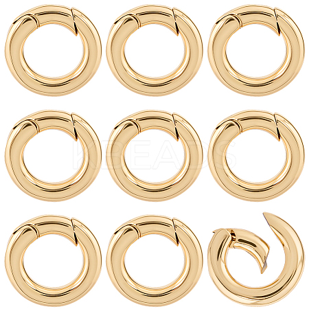 10Pcs Brass Spring Gate Rings KK-BBC0022-07B-1