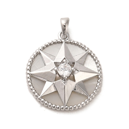 Brass Micro Pave Cubic Clear Zirconia Pendants KK-P260-27A-P-1
