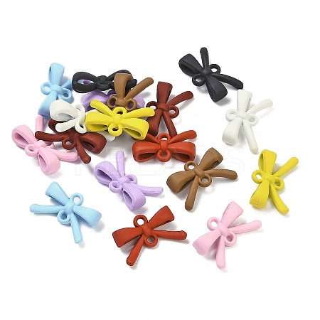 Spray Painted Alloy Bowknot Connector Charms PALLOY-R151-06-1