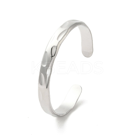 304 Stainless Steel Textured Cuff Bangles BJEW-A003-04P-1