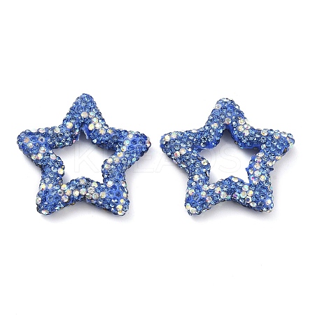 Star Shape Polymer Clay Rhinestone Beads CLAY-NH0001-06H-1