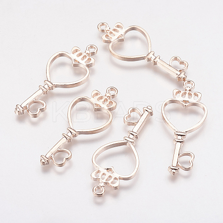 Long-Lasting Plated Alloy Open Back Bezel Pendants PALLOY-P166-13RG-A-1