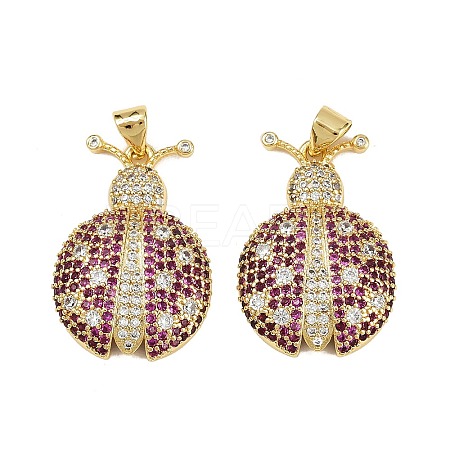 Brass Micro Pave Cubic Zirconia Pendants KK-S526-40G-1