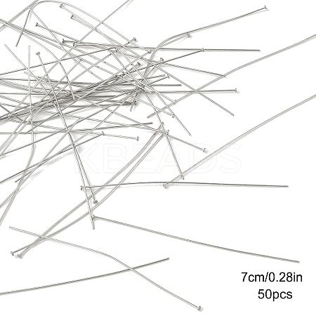 50Pcs 304 Stainless Steel Flat Head Pins STAS-YW0002-73A-1