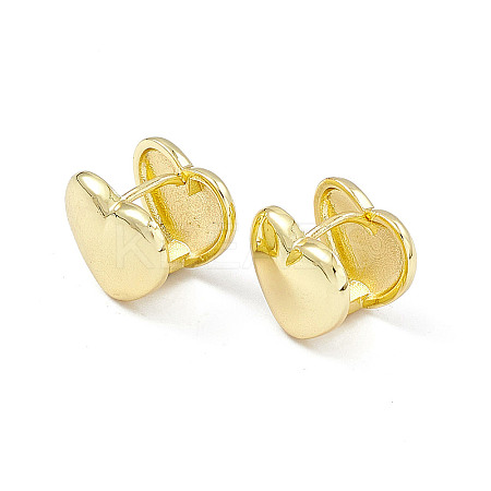 Brass Heart Hoop Earrings for Women EJEW-P215-05G-1
