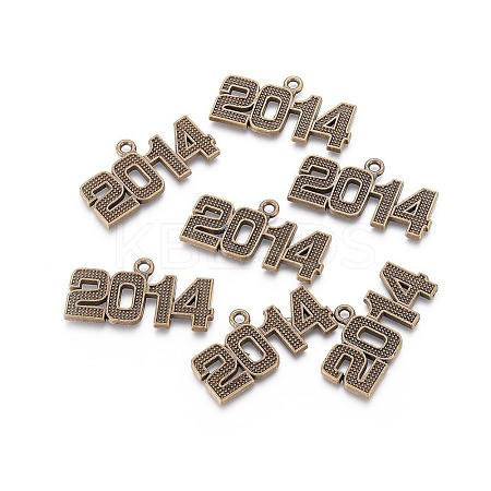 Tibetan Style Year 2014 Number Pendants LS-TIBEP-Q012-AB-FF-1