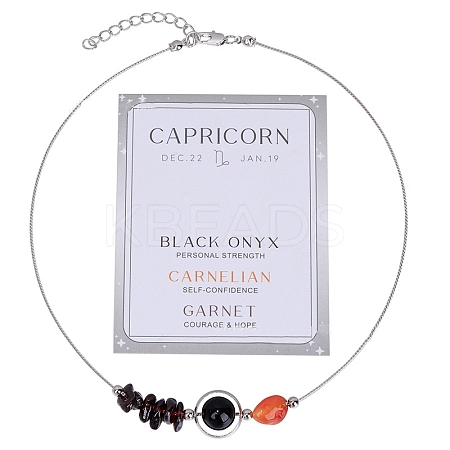 Natural Mixed Gemstone Chips & Round Beaded Pendant Necklaces PW-WG67139-11-1
