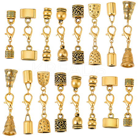 32Pcs 8 Styles Alloy Cord Ends HJEW-SC0003-10-1