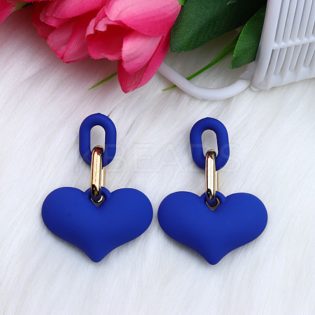 Heart Acrylic Dangle Stud Earrings FS-WG6C9EC-03-1