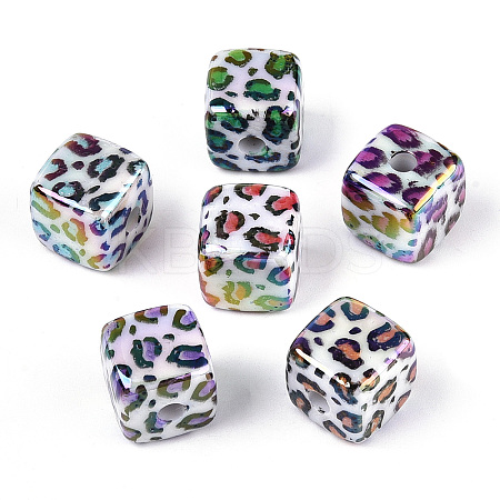 UV Plating Opaque Acrylic Beads OACR-T028-72-1