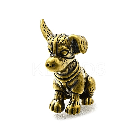 Brass Dog Figurine Statue for Living Room Table Home Decoration DJEW-Q008-06AB-1