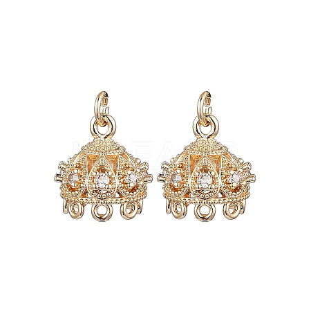 Brass Micro Pave Cubic Zirconia Multi-Strand Links LS-KK-B133-06G-02-1