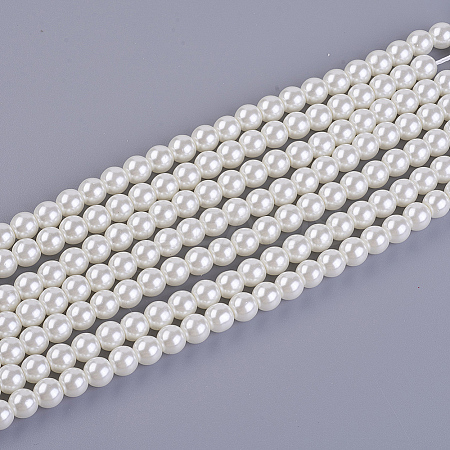 Eco-Friendly Dyed Glass Pearl Beads Strands HY-A008-6mm-RB002-1
