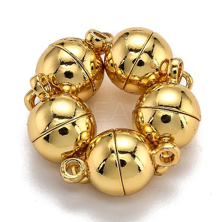 Rack Plating Brass Magnetic Clasps with Loops LS-KK-F801-02B-G-1