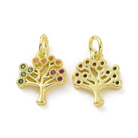 Brass Micro Pave Cubic Zirconia Charms KK-E068-VF090-1