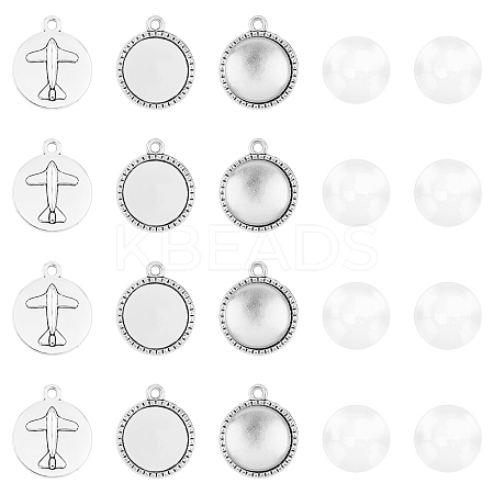 200Pcs DIY Half Round Pendant Making Kits DIY-AR0001-37AS-1