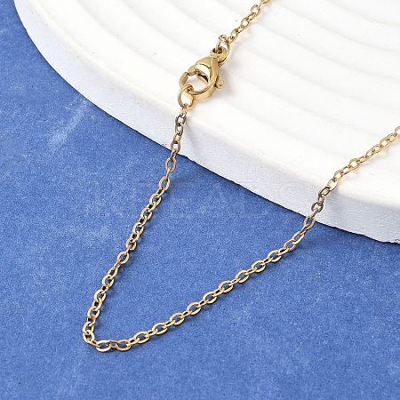 Ion Plating(IP) 304 Stainless Steel Cable Chain Necklaces NJEW-M124-01G-1