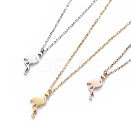 304 Stainless Steel Pendant Necklaces NJEW-O118-02-1