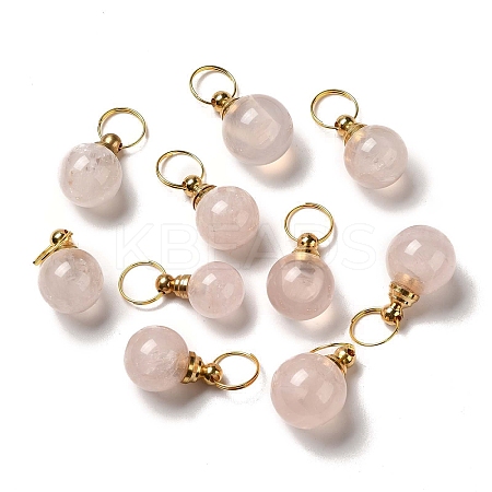 Natural Rose Quartz Openable Perfume Bottle Pendants LS-G-A026-02B-1
