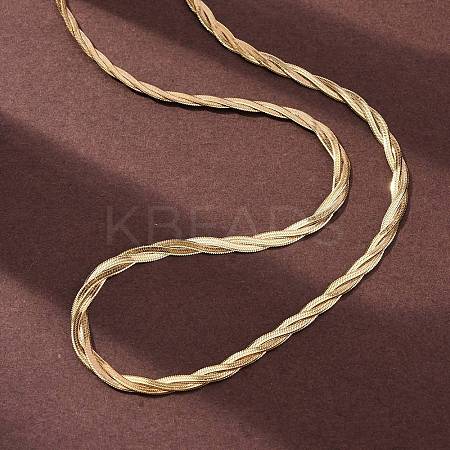 304 Stainless Steel Twisted Snake Chain Necklaces NJEW-Q013-08G-1