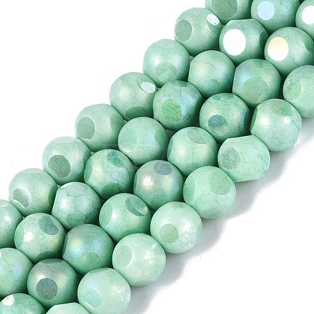 Ombre Effect Dyed Electroplate Opaque Glass Beads Strands EGLA-Q130-01A-09-1