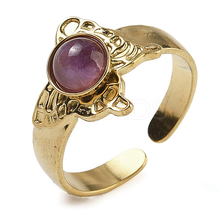 Natural Amethyst Finger Rings RJEW-U027-05G-04-1