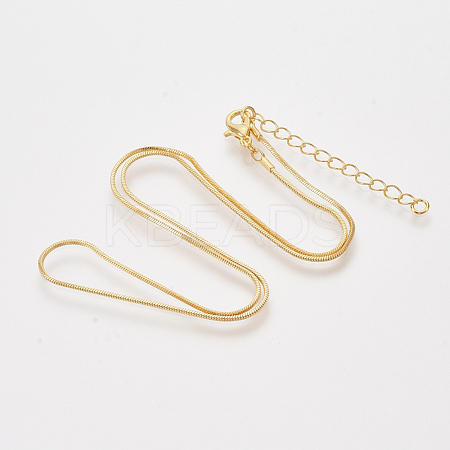 Brass Square Snake Chain Necklace Making MAK-T006-10A-G-1